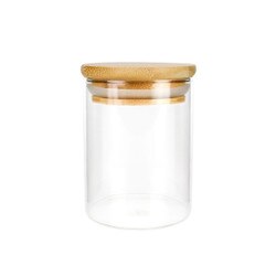 Glass Spice Jar w/ Bamboo Lid - 4 Oz