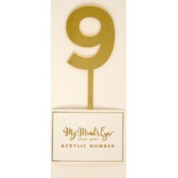 PGB429 Gold Acrylic #9 Cake Topper