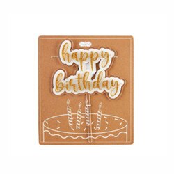 12600335G Gold Birthday Cake Topper