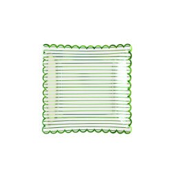 SPD1040 Green Striped Paper Plate