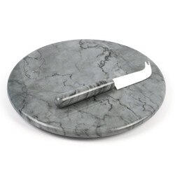 GRY3 Grey Marble Cheese Board & Kni