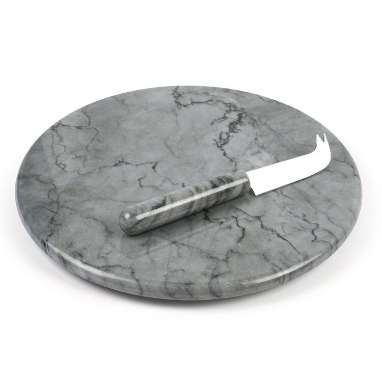 GRY3 Grey Marble Cheese Board & Kni