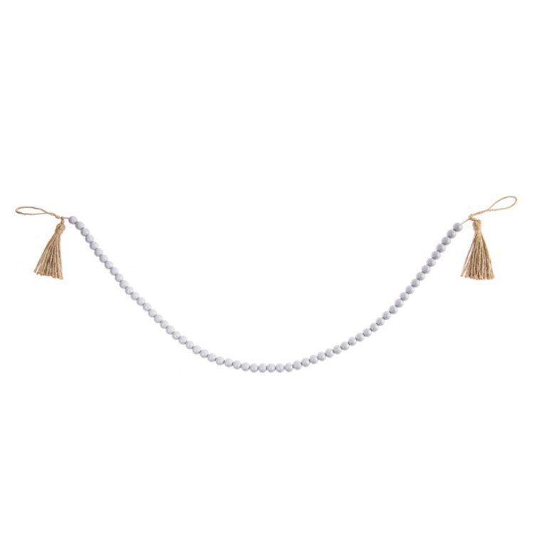 CB178789 Grey Wood Beaded Garland w
