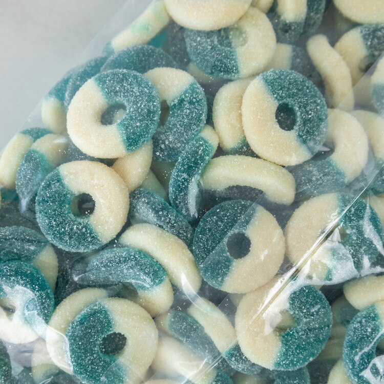 50131 Gummi Blue Raspberry Rings -