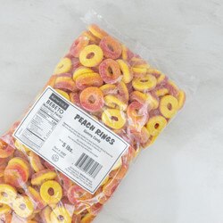 1338 Gummi Peach Rings - 4.5 Lb. Ba