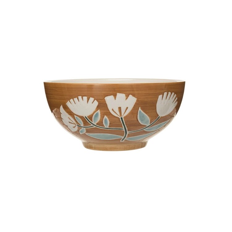 DF8636 Hand Painted Stoneware Bowl
