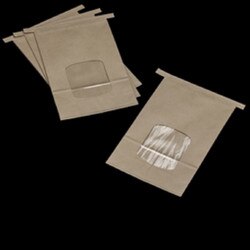 3266 Kraft/Poly Tin Tie Window Bag