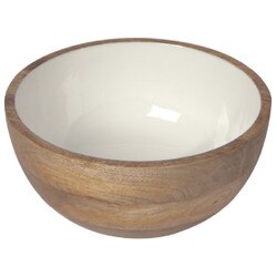 5194001 Large Mango Wood White Bowl