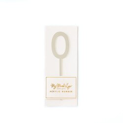 PGB660 Silver Acrylic #0 Cake Toppe