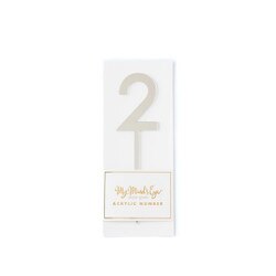 PGB662 Silver Acrylic #2 Cake Toppe