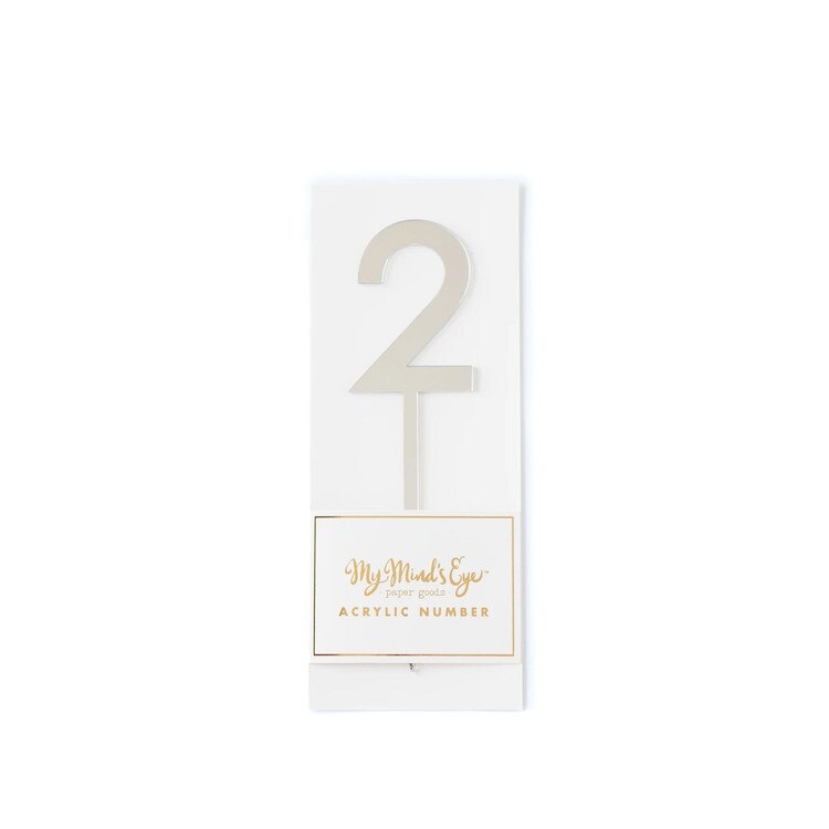 PGB662 Silver Acrylic #2 Cake Toppe