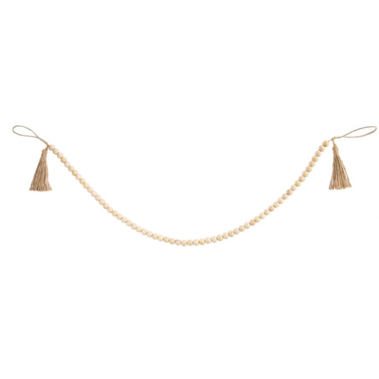 CB178786 Natural Wood Beaded Garlan