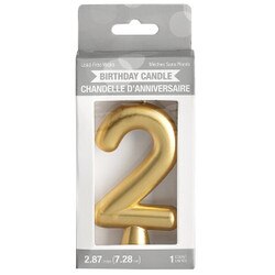 339955 Number 2 Gold Candle