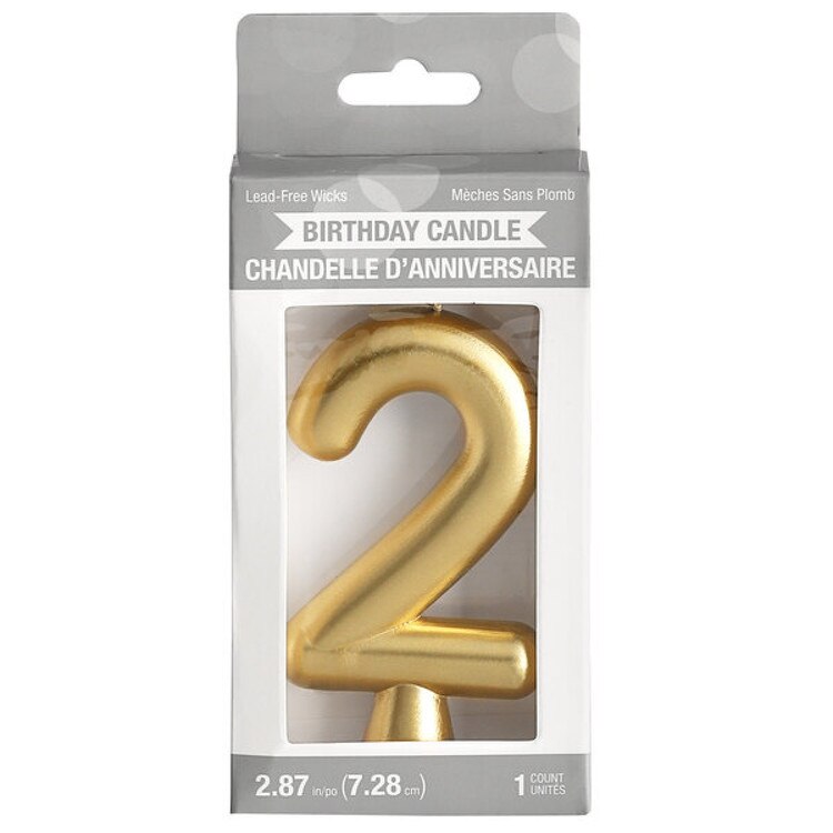 339955 Number 2 Gold Candle