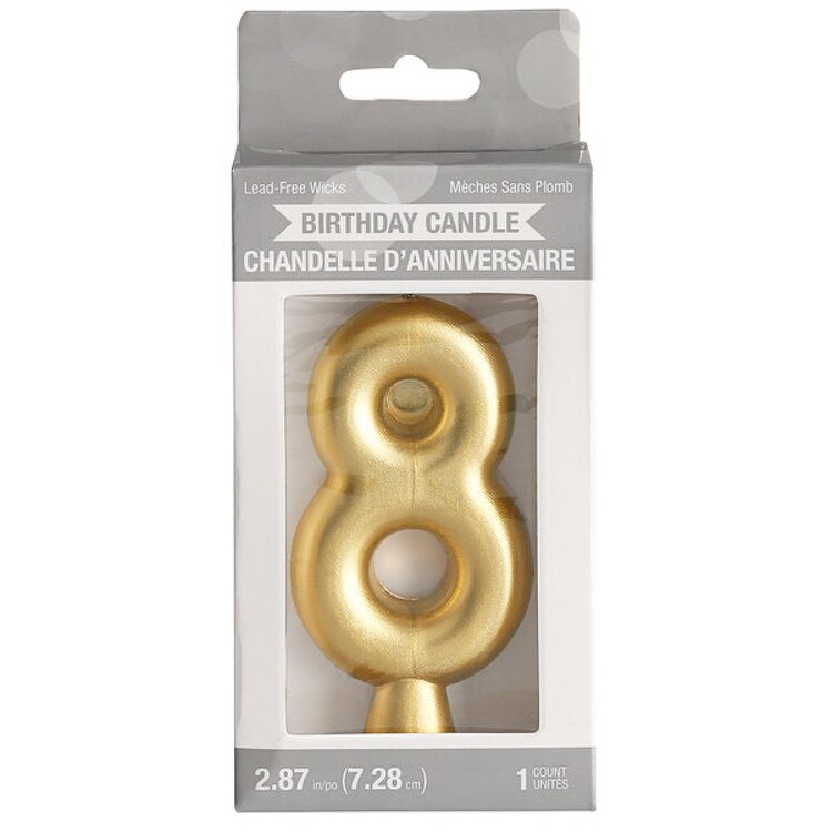 339961 Number 8 Gold Candle