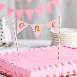 324530 Pink Banner Cake Topper
