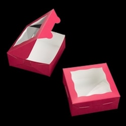 2097 Pink Cake Box With Window - 6"