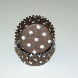 Polka Dot Mini Baking Cups Brown