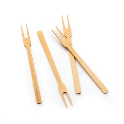 BOOFRK Bamboo Appetizer Forks - 50