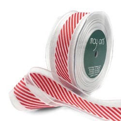 352-14 Red Edge Diagonal Stripe Rib