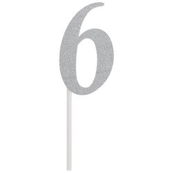 335046 Silver Glitter #6 Cake Toppe