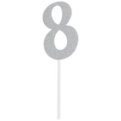 335048 Silver Glitter #8 Cake Toppe