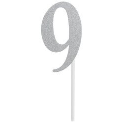 335049 Silver Glitter #9 Cake Toppe