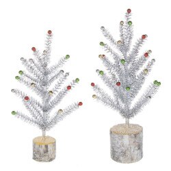 MX189425-L Silver Tinsel Tree - Lar