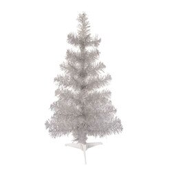 G7766 Small Silver Tinsel Mini Tree