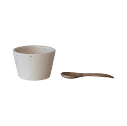 DF9082 Stoneware Bowl w/Mango Spoon