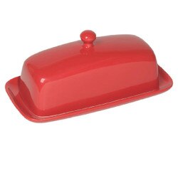 5037003 Stoneware Butter Dish - Red