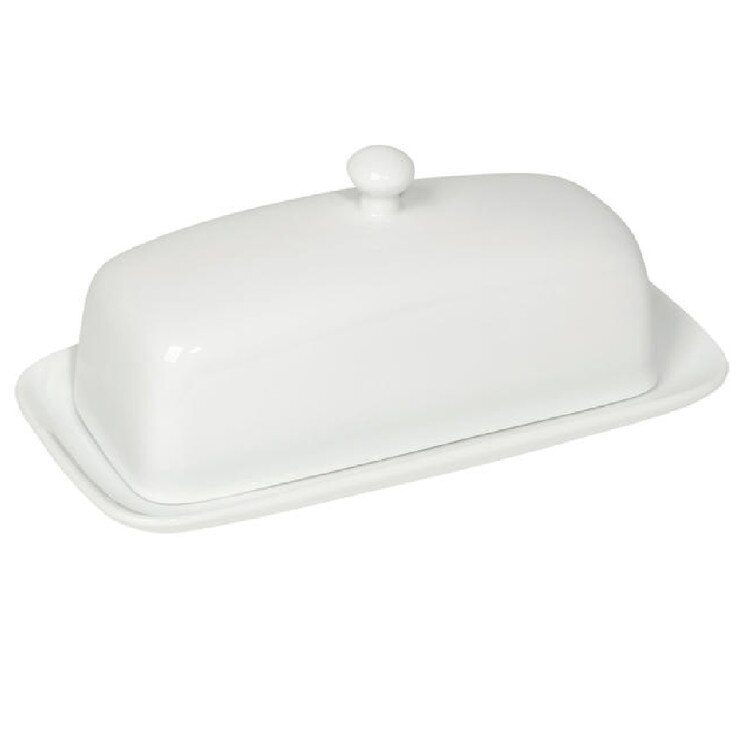5037001 Stoneware Butter Dish - Whi