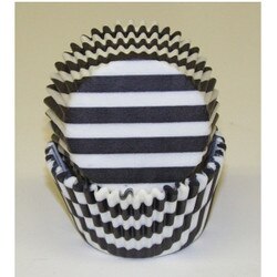 450C-ST-BK Stripes Black Baking Cup