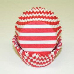 450C-ST-R Stripes Red Baking Cups