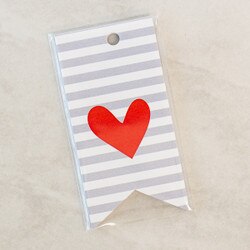 09 Stripes w/ Heart Gift Tags - 8 C