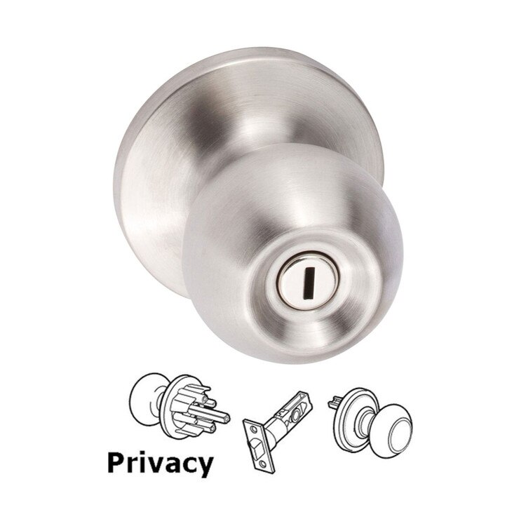 TA102SS Tahoe Privacy Knob-Satin St