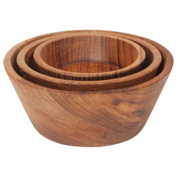 5283500 Teak Wood Pinch Bowls Set o