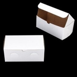 741 White/Brown Lock & Tab Box with