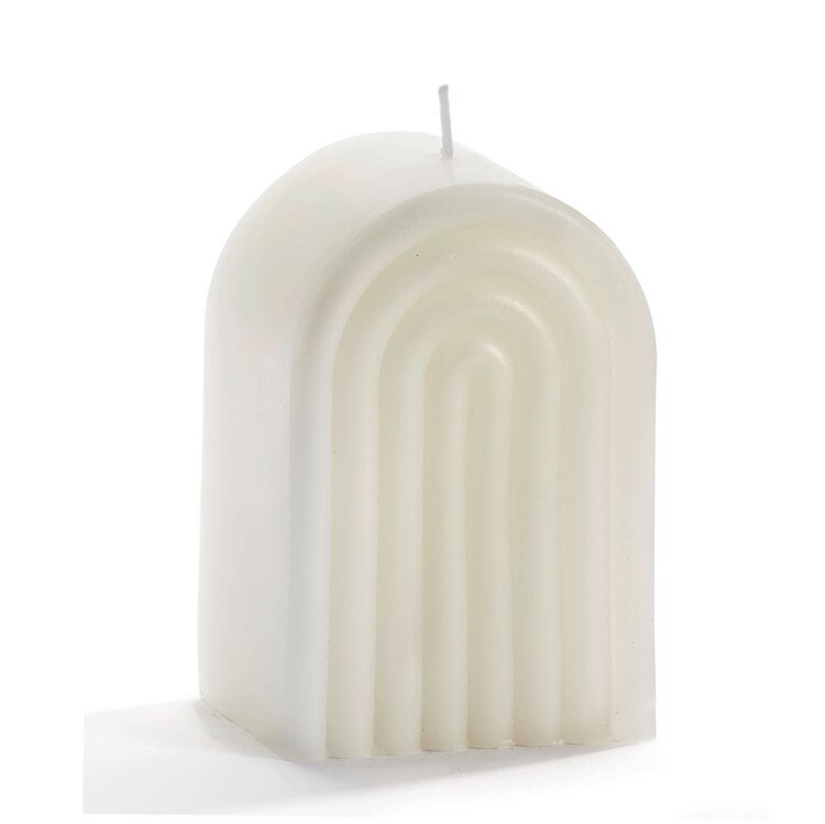 097093 White Rainbow Design Candle