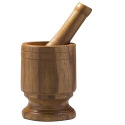 82823 Wood Mortar and Pestal Footed