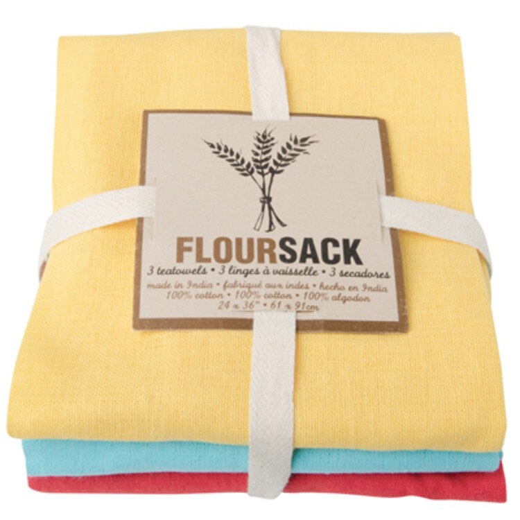 911535 Flour Sack Towels - Lemon/Tu