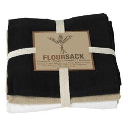 911511 Flour Sack Towels - Black/Oy