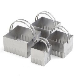 BSQ4R Ripple Square Biscuit Cutters