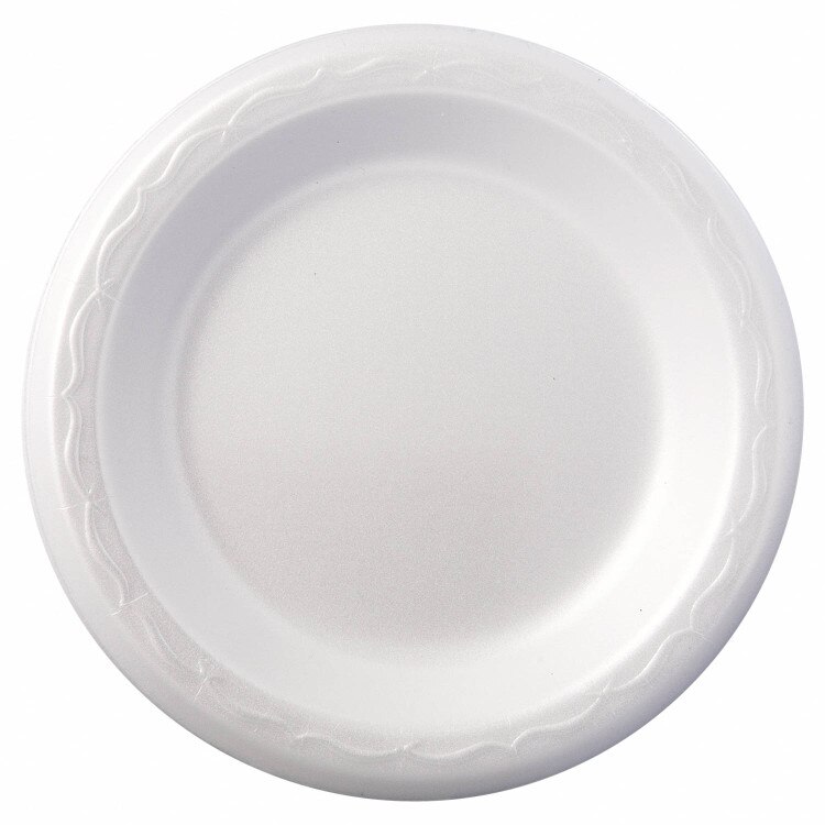 LAM07 7" White Styro Plate - Pack o
